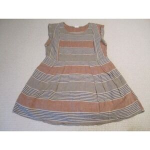 By Together Dress Womens Small Brown Gray Prairie Mini Fit & Flare Casual Cotton